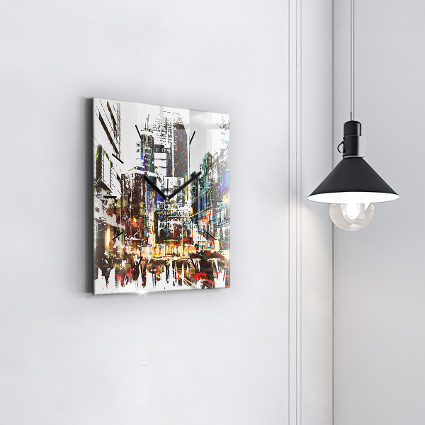 Skleněné hodiny čtvercové New York