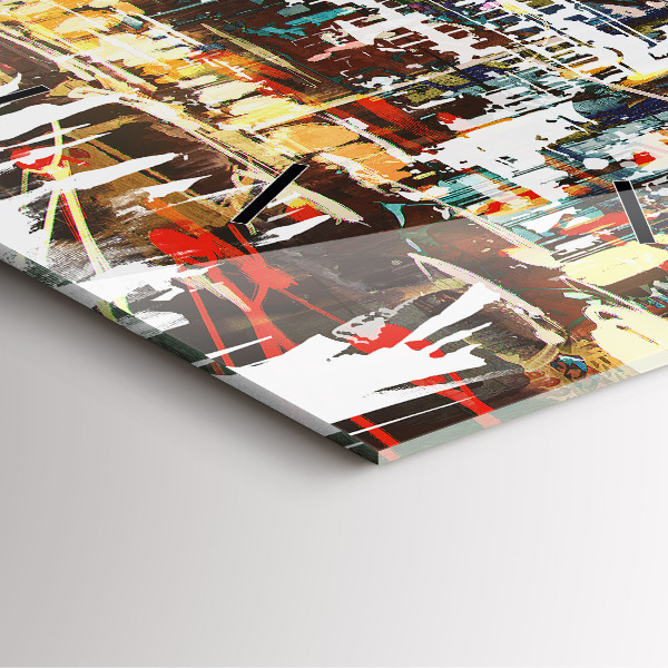 Skleněné hodiny čtvercové New York