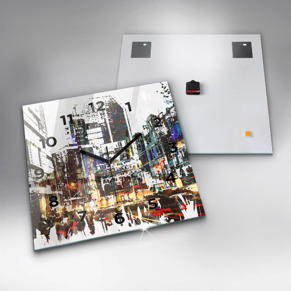Skleněné hodiny čtvercové New York