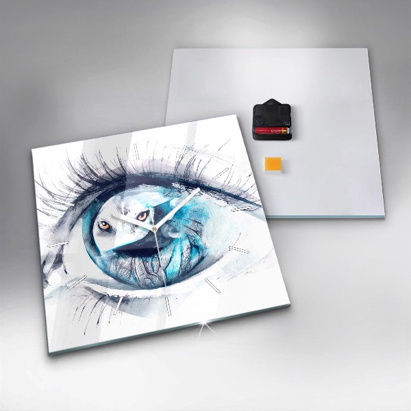 Skleněné hodiny čtvercové Ilustrace vlčího oka