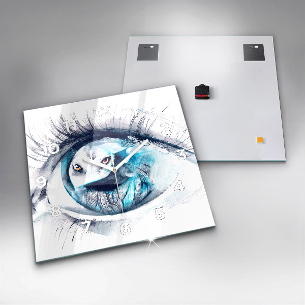 Skleněné hodiny čtvercové Ilustrace vlčího oka