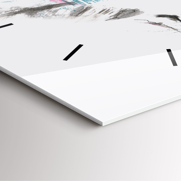 Skleněné hodiny čtvercové Profil malovaného vlka