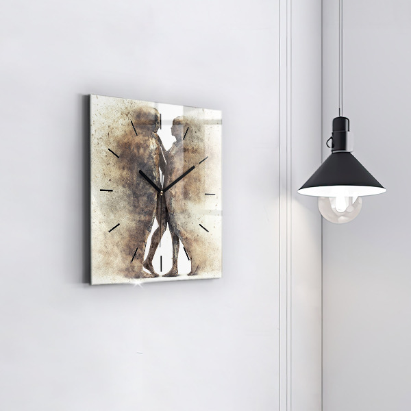 Skleněné hodiny čtvercové Abstraktní lidé písek