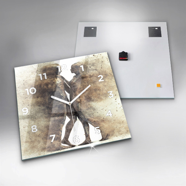 Skleněné hodiny čtvercové Abstraktní lidé písek