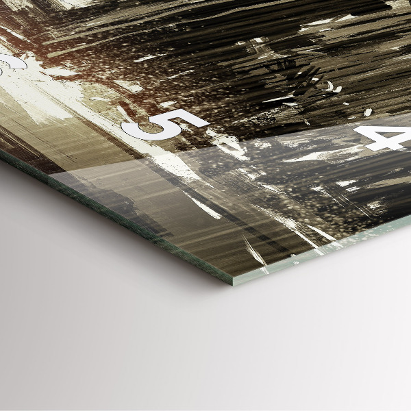 Skleněné hodiny čtvercové Žena v deštivé noci