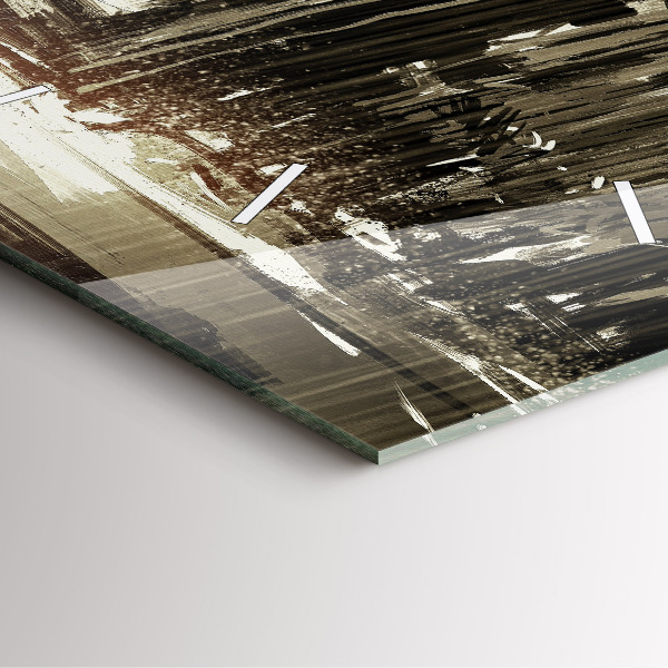 Skleněné hodiny čtvercové Žena v deštivé noci