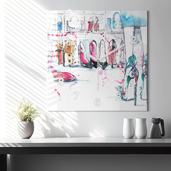 Skleněné hodiny čtvercové Prvek ženskosti