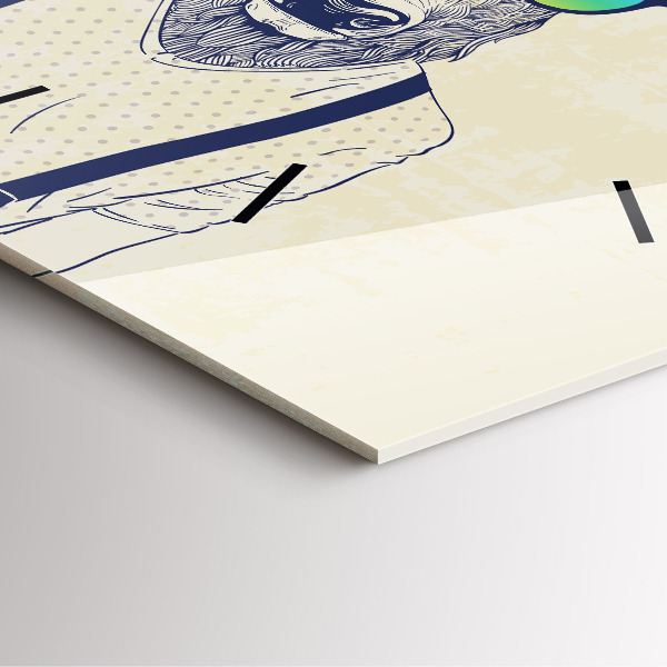 Skleněné hodiny čtvercové Abstraktní jelen