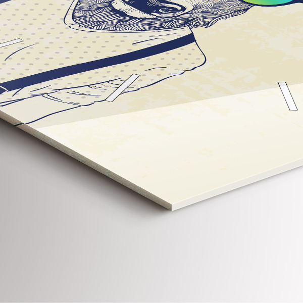 Skleněné hodiny čtvercové Abstraktní jelen