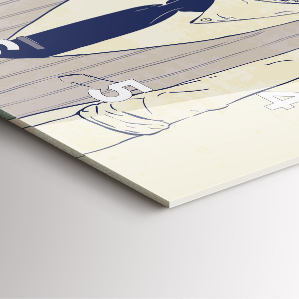 Skleněné hodiny čtvercové Muž s plnovousem