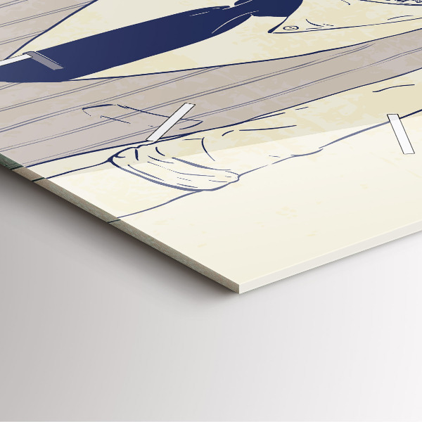 Skleněné hodiny čtvercové Muž s plnovousem