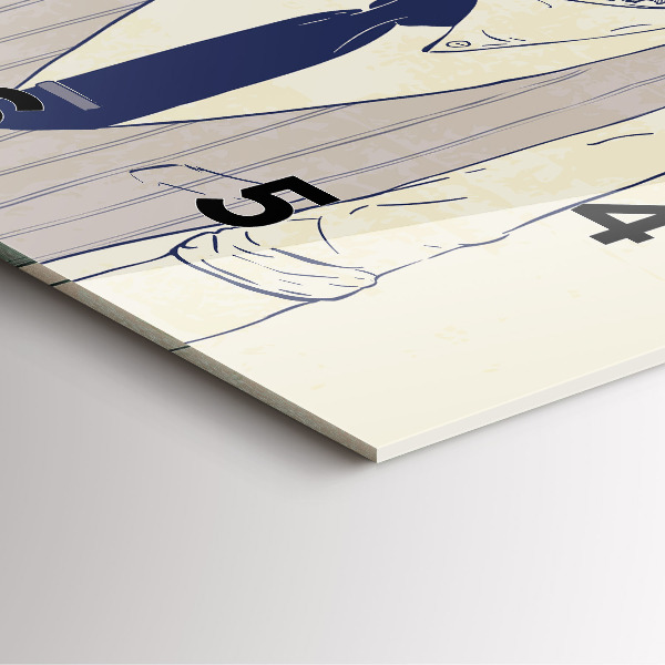 Skleněné hodiny čtvercové Muž s plnovousem