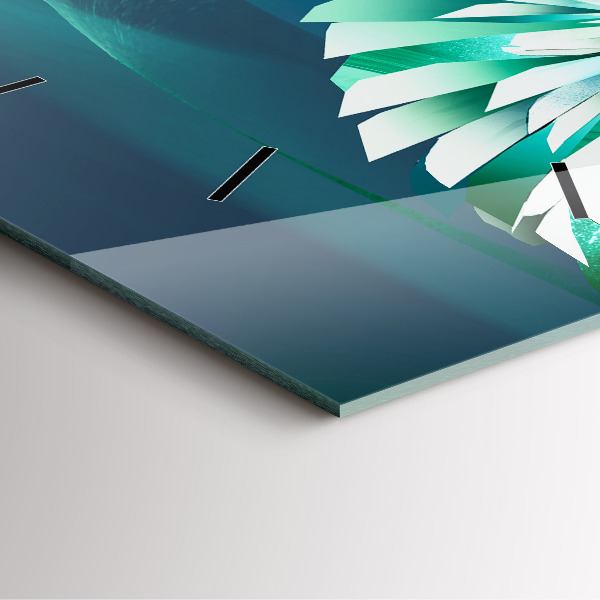 Skleněné hodiny čtvercové Obrázek letícího orla