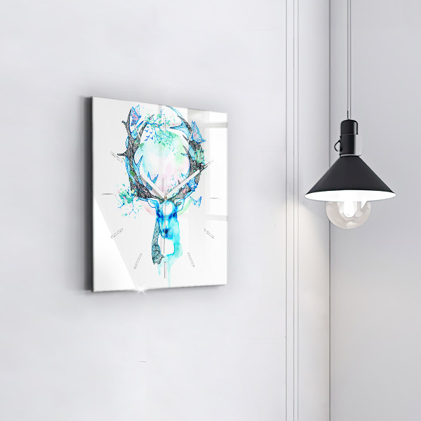 Skleněné hodiny čtvercové Ilustrace jelena