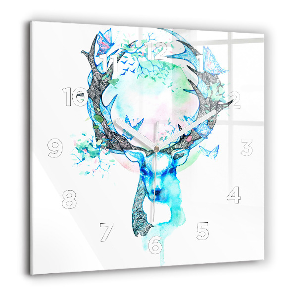 Skleněné hodiny čtvercové Ilustrace jelena