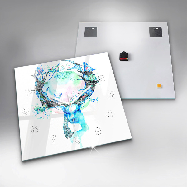 Skleněné hodiny čtvercové Ilustrace jelena