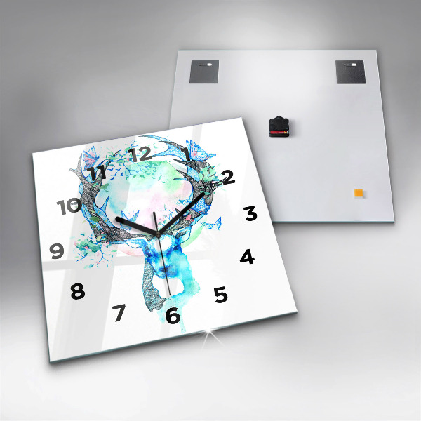 Skleněné hodiny čtvercové Ilustrace jelena