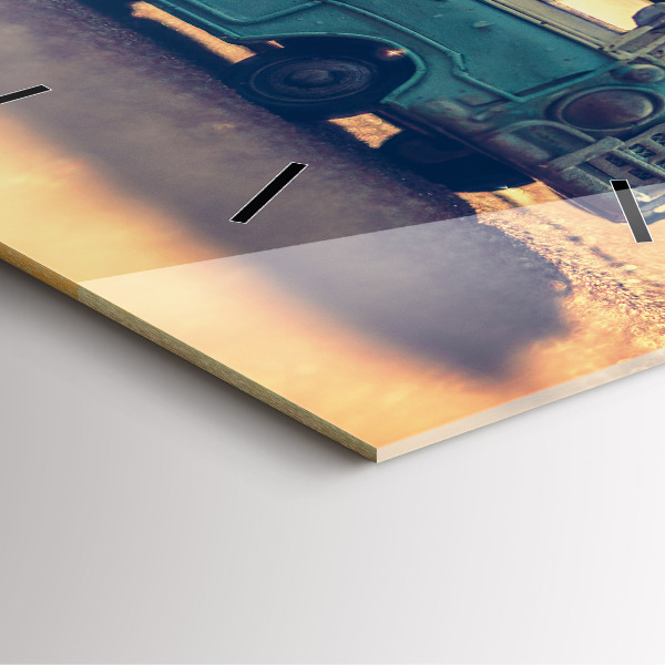 Skleněné hodiny čtvercové Táborník na pláži