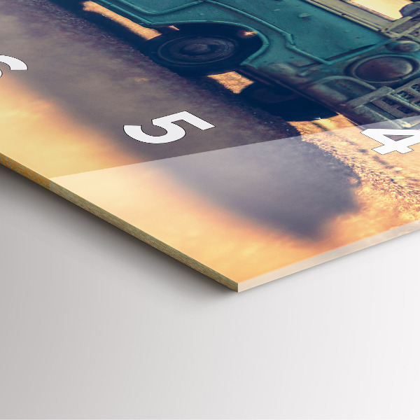 Skleněné hodiny čtvercové Táborník na pláži