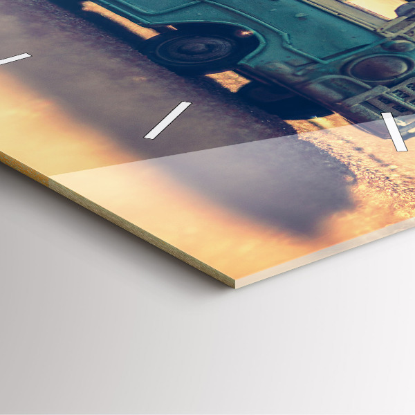 Skleněné hodiny čtvercové Táborník na pláži