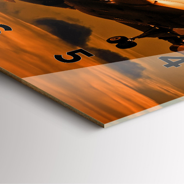 Skleněné hodiny čtvercové Cesta letadlem