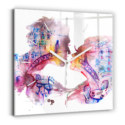 Skleněné hodiny čtvercové Dvě těla, jedna duše