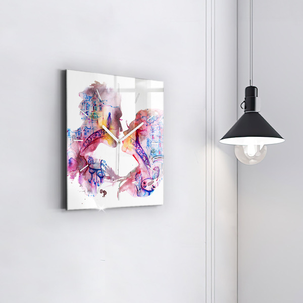 Skleněné hodiny čtvercové Dvě těla, jedna duše