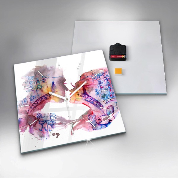 Skleněné hodiny čtvercové Dvě těla, jedna duše