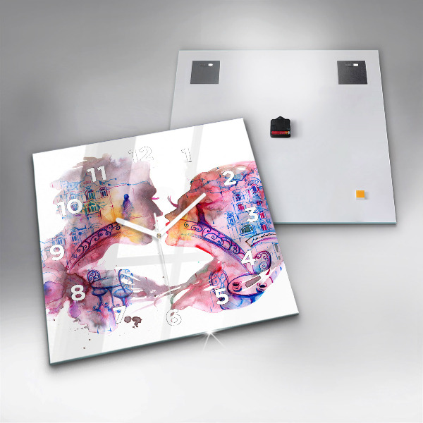 Skleněné hodiny čtvercové Dvě těla, jedna duše