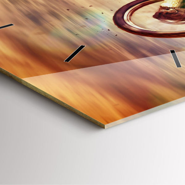 Skleněné hodiny čtvercové Enduro motokros