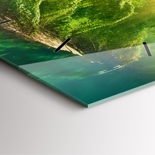 Skleněné hodiny čtvercové Klidná příroda