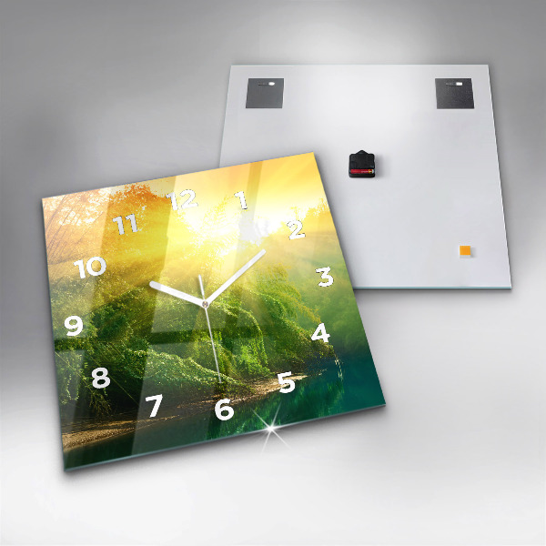 Skleněné hodiny čtvercové Klidná příroda