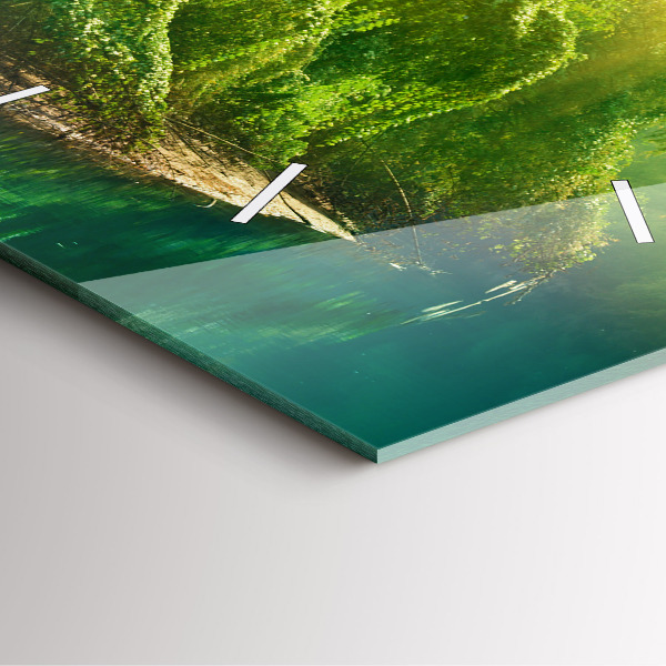 Skleněné hodiny čtvercové Klidná příroda