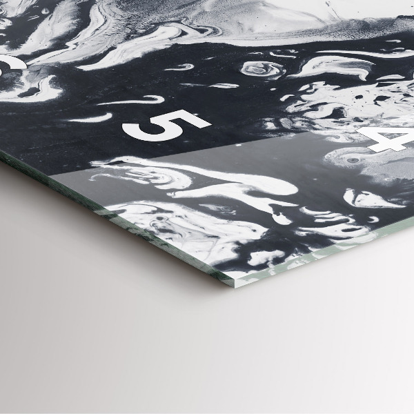 Skleněné hodiny čtvercové Abstraktní inkoustový mramor