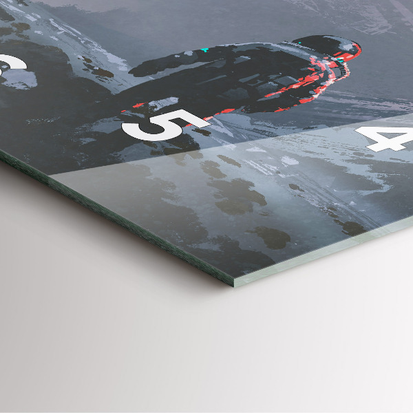 Skleněné hodiny čtvercové Astronauti Mléčná dráha