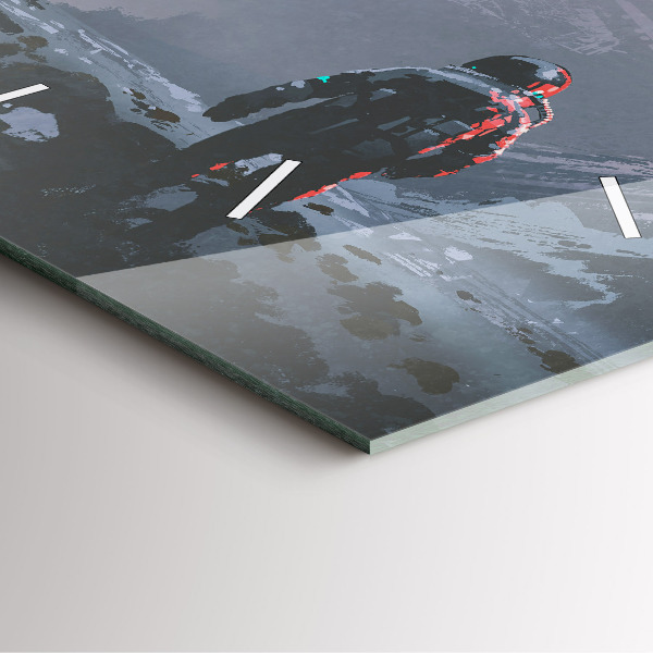 Skleněné hodiny čtvercové Astronauti Mléčná dráha