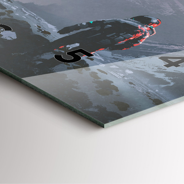 Skleněné hodiny čtvercové Astronauti Mléčná dráha