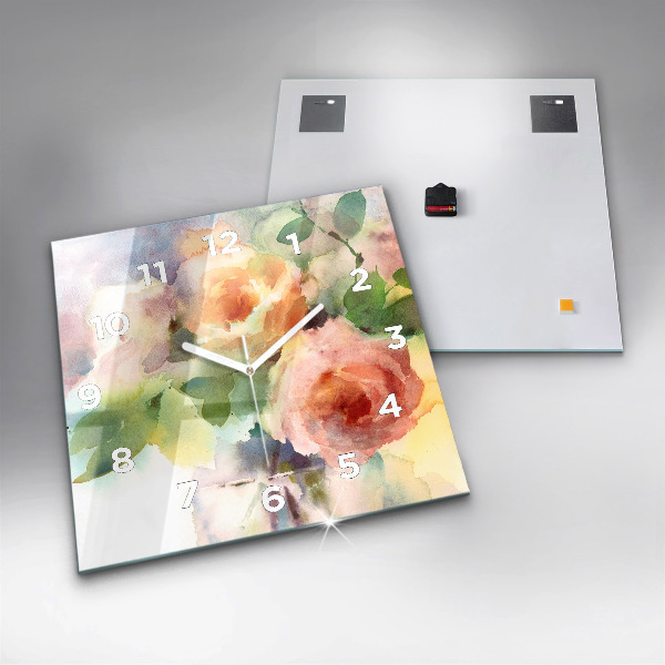 Skleněné hodiny čtvercové Vizualizace přírody