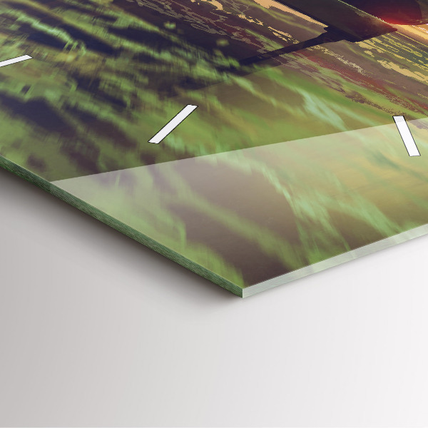 Skleněné hodiny čtvercové Koncert na pláži