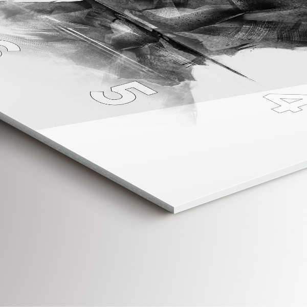 Skleněné hodiny čtvercové Kresba medvěda