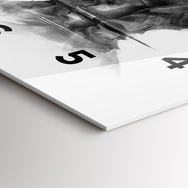 Skleněné hodiny čtvercové Kresba medvěda