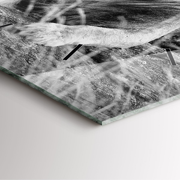 Skleněné hodiny čtvercové Abstraktní - Lev