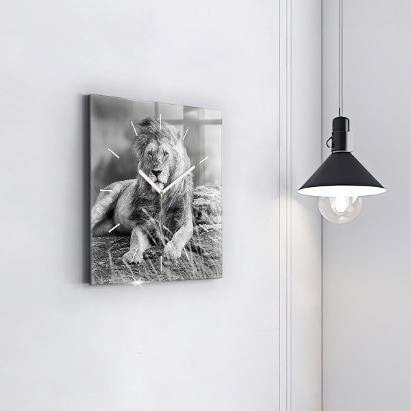 Skleněné hodiny čtvercové Abstraktní - Lev