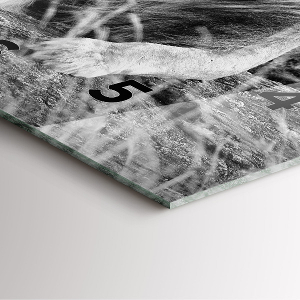 Skleněné hodiny čtvercové Abstraktní - Lev