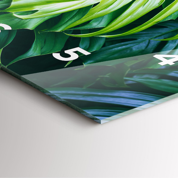 Skleněné hodiny čtvercové Tropická strana přírody