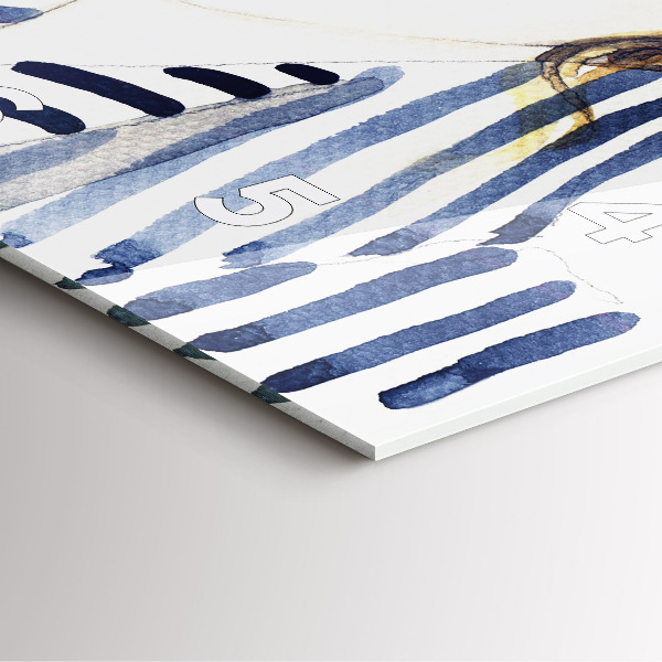 Skleněné hodiny čtvercové Tvář s brýlemi a kloboukem