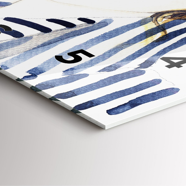 Skleněné hodiny čtvercové Tvář s brýlemi a kloboukem