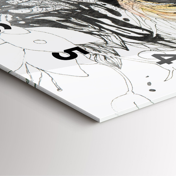 Skleněné hodiny čtvercové Abstraktní tvář ženy