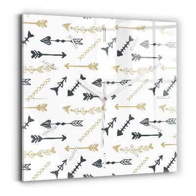 Skleněné hodiny čtvercové Geometrický hipsterský vzor