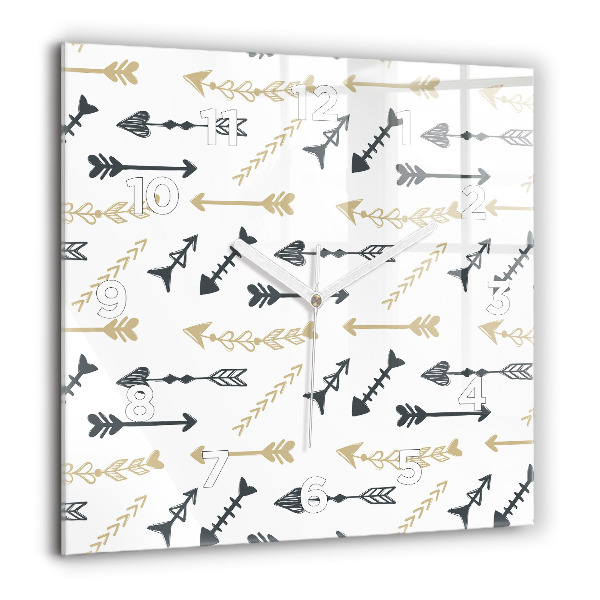 Skleněné hodiny čtvercové Geometrický hipsterský vzor